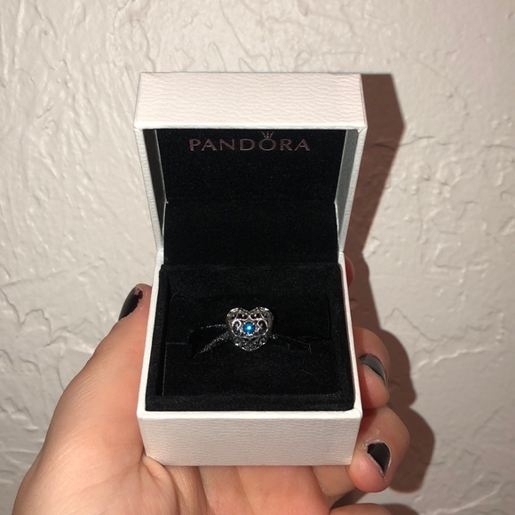 NEW Pandora Heart Charm Blue Crystal - Picture 2 of 5